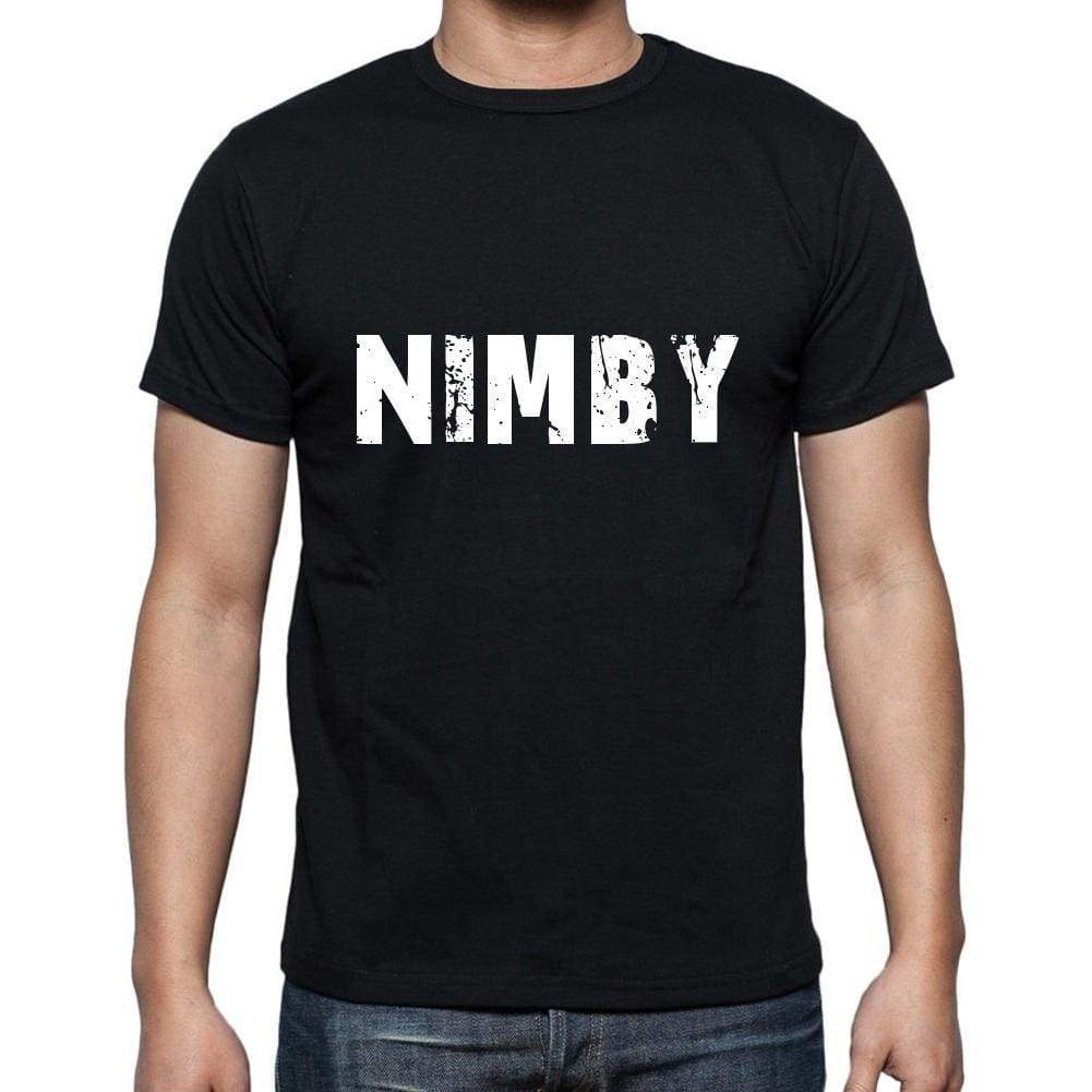 Nimby Mens Short Sleeve Round Neck T-Shirt 5 Letters Black Word 00006 - Casual