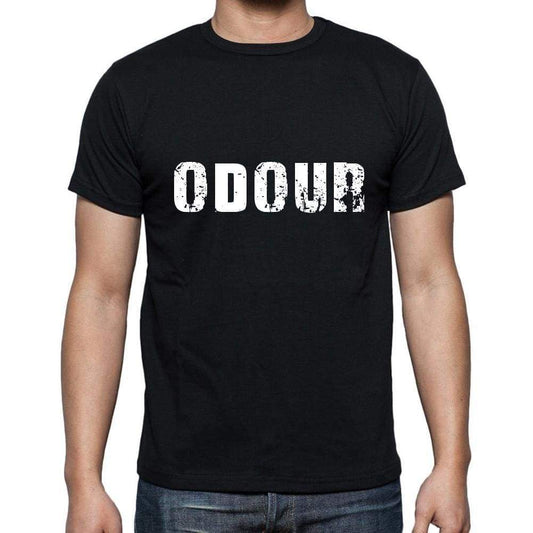 Odour Mens Short Sleeve Round Neck T-Shirt 5 Letters Black Word 00006 - Casual