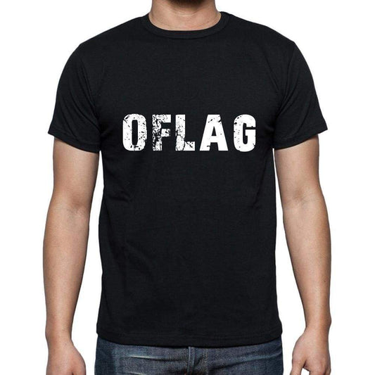 Oflag Mens Short Sleeve Round Neck T-Shirt 5 Letters Black Word 00006 - Casual