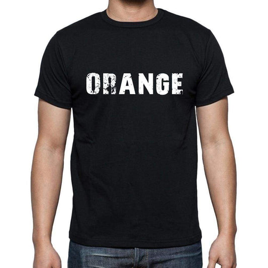 Orange Mens Short Sleeve Round Neck T-Shirt - Casual