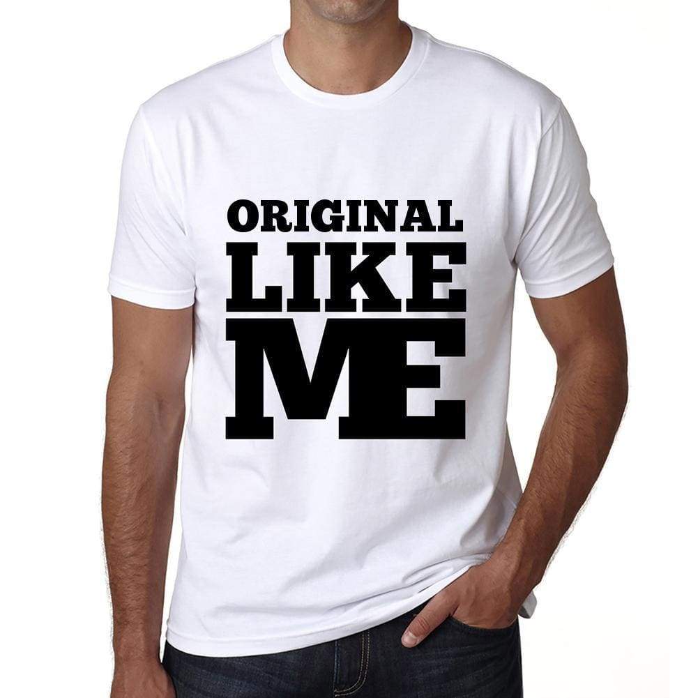 Original Like Me White Mens Short Sleeve Round Neck T-Shirt 00051 - White / S - Casual