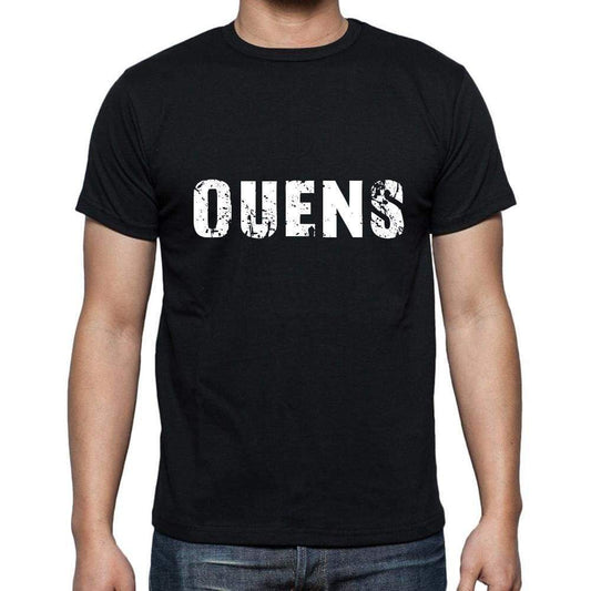 Ouens Mens Short Sleeve Round Neck T-Shirt 5 Letters Black Word 00006 - Casual
