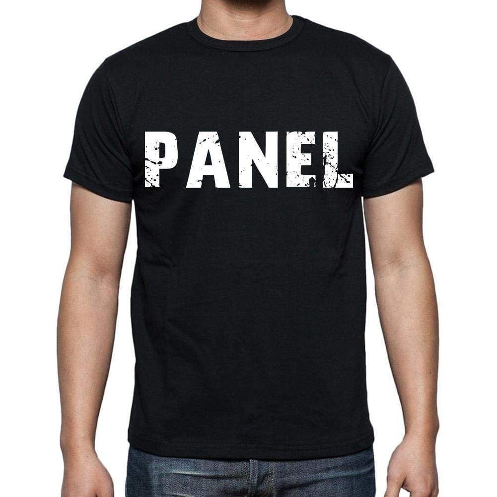 Panel Mens Short Sleeve Round Neck T-Shirt Black T-Shirt En