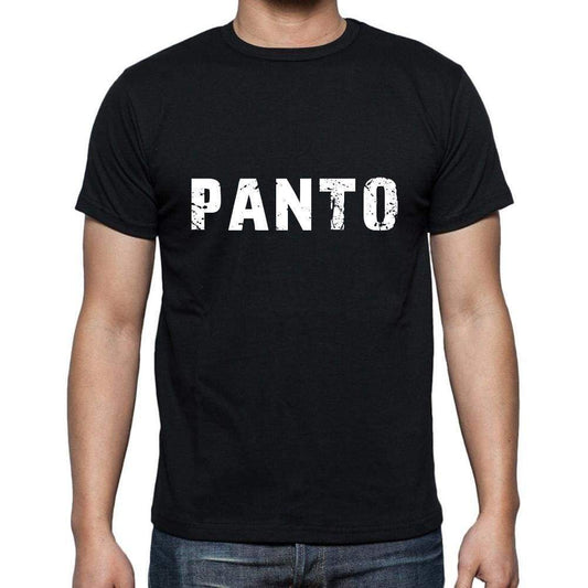 Panto Mens Short Sleeve Round Neck T-Shirt 5 Letters Black Word 00006 - Casual