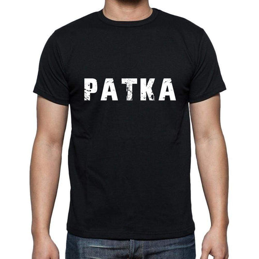 Patka Mens Short Sleeve Round Neck T-Shirt 5 Letters Black Word 00006 - Casual