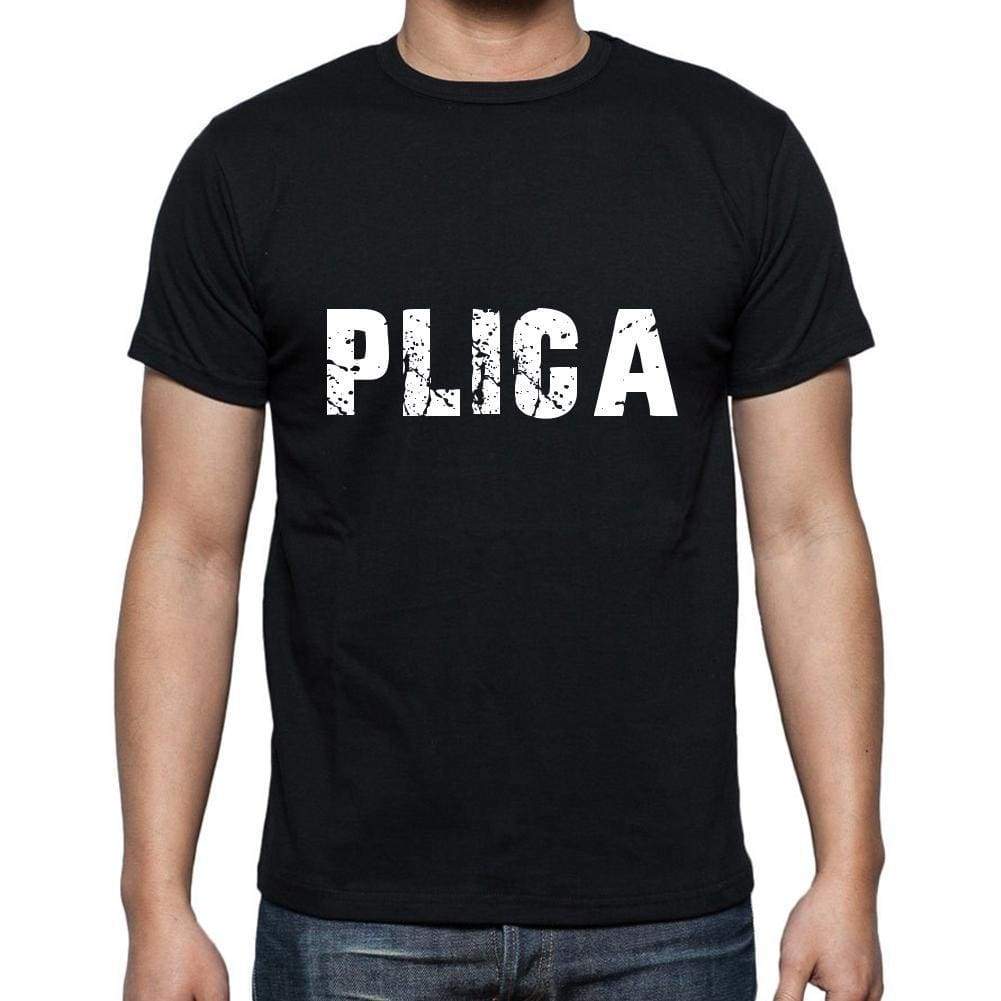 Plica Mens Short Sleeve Round Neck T-Shirt 5 Letters Black Word 00006 - Casual