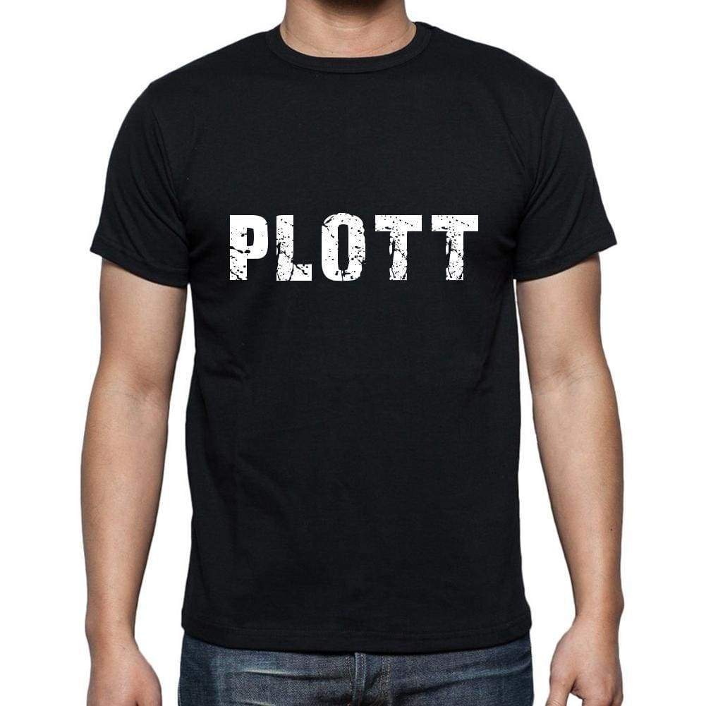 Plott Mens Short Sleeve Round Neck T-Shirt 5 Letters Black Word 00006 - Casual