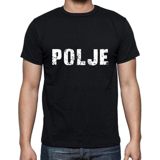 Polje Mens Short Sleeve Round Neck T-Shirt 5 Letters Black Word 00006 - Casual