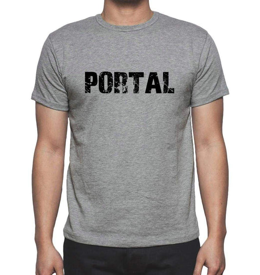Portal Grey Mens Short Sleeve Round Neck T-Shirt 00018 - Grey / S - Casual