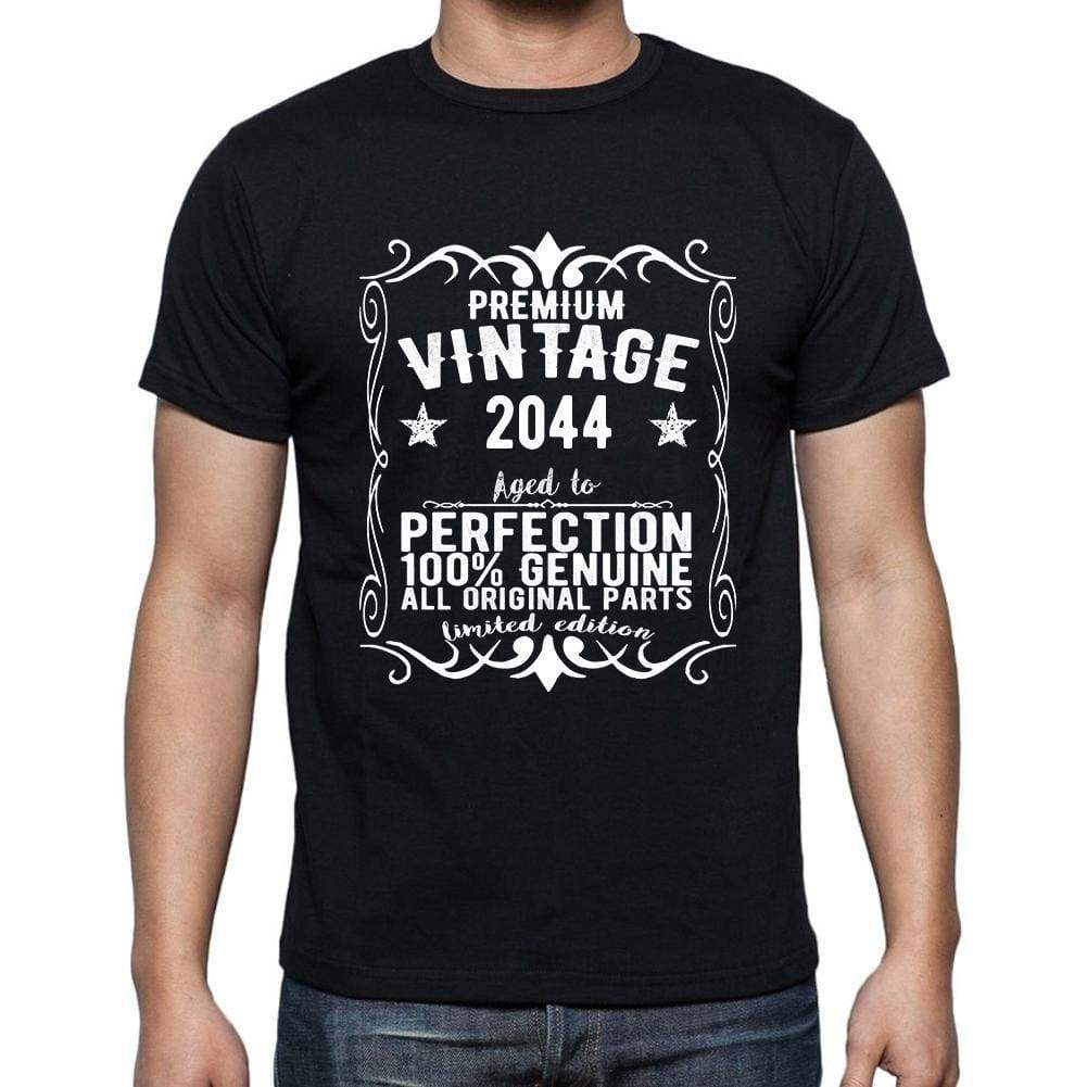Premium Vintage Year 2044 Black Mens Short Sleeve Round Neck T-Shirt Gift T-Shirt 00347 - Black / S - Casual