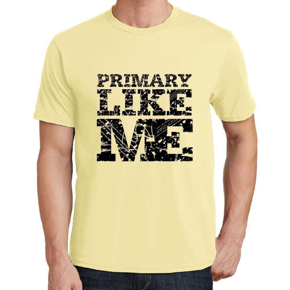 Primary Like Me Yellow Mens Short Sleeve Round Neck T-Shirt 00294 - Yellow / S - Casual