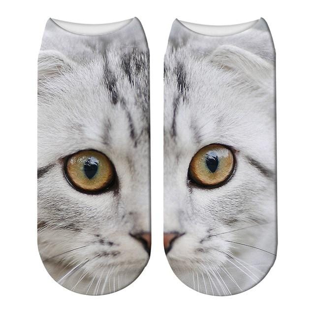 SexeMara New Design 3D Cat Print Women Unisex Christmas Socks Meias Cat Face 3D Printed Female Sock Harajuku Pet Cute Ankle Soc
