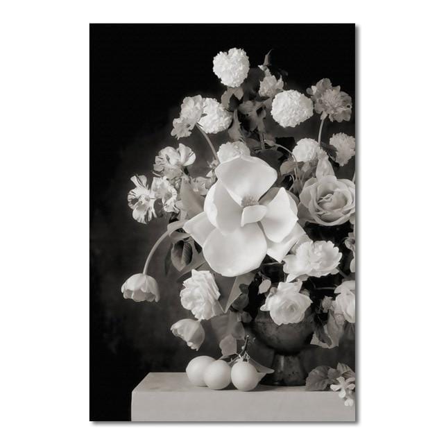 European Black And White Flowers Decorative Paintings Canvas Posters and Prints Wall Art Picture For Living Room Home Decoration