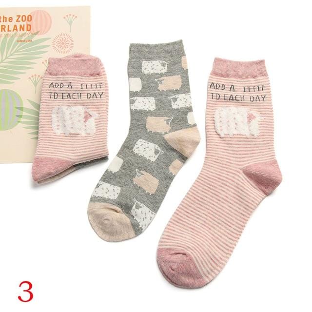 2Pair 2020 Spring Autumn Cute Socks Women Xmas Gift Box Cotton Socks Cartoon Print Creative Fashion Short Happy Socks For Girls