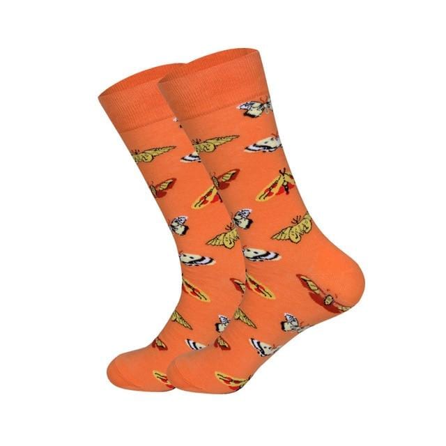 Downstairs Brand Desgin Happy Socks for Men's Gifts 28 Colors Birds Flamingos Penguins Streetwear Dress Up Long Casual Calcetines