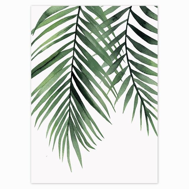 Scandinavian Style Tropical Plants Poster Green Leaves Decorative Picture Modern Wall Art Paintings for Living Room Home Decor