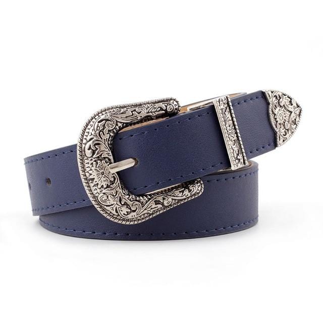 Hup Women Black Leather Western Cowgirl Waist Belt Metal Buckle Waistband New Hot Belts For Women Luxury Designer Brand