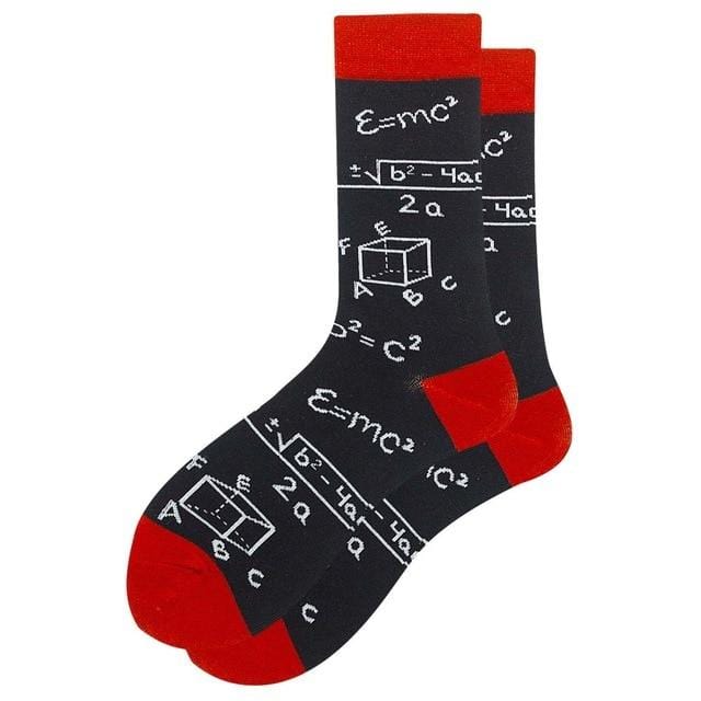 Colorful Men's Socks Harajuku Colorful Happy Funny symbol International chess geometric Formula Cotton Sock Christmas Gift