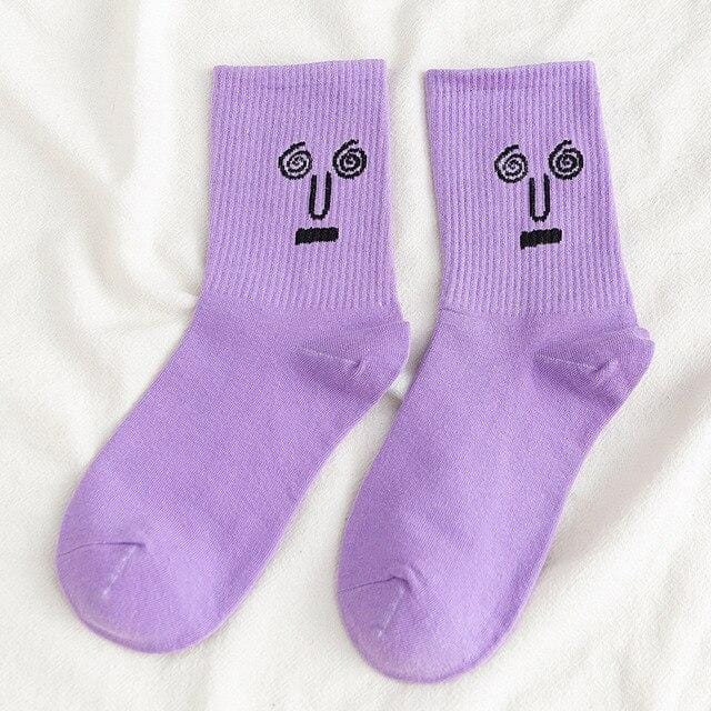 Unisex Surprise Mid Men Socks Harajuku Colorful Funny Socks Men 100 Cotton 1 Pair Kawaii Size 35-42