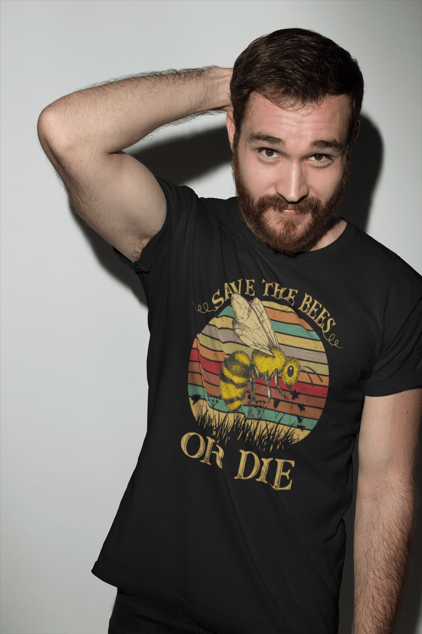 ULTRABASIC Men's Vintage T-Shirt Save the Bees or Die - Funny Retro Tee Shirt
