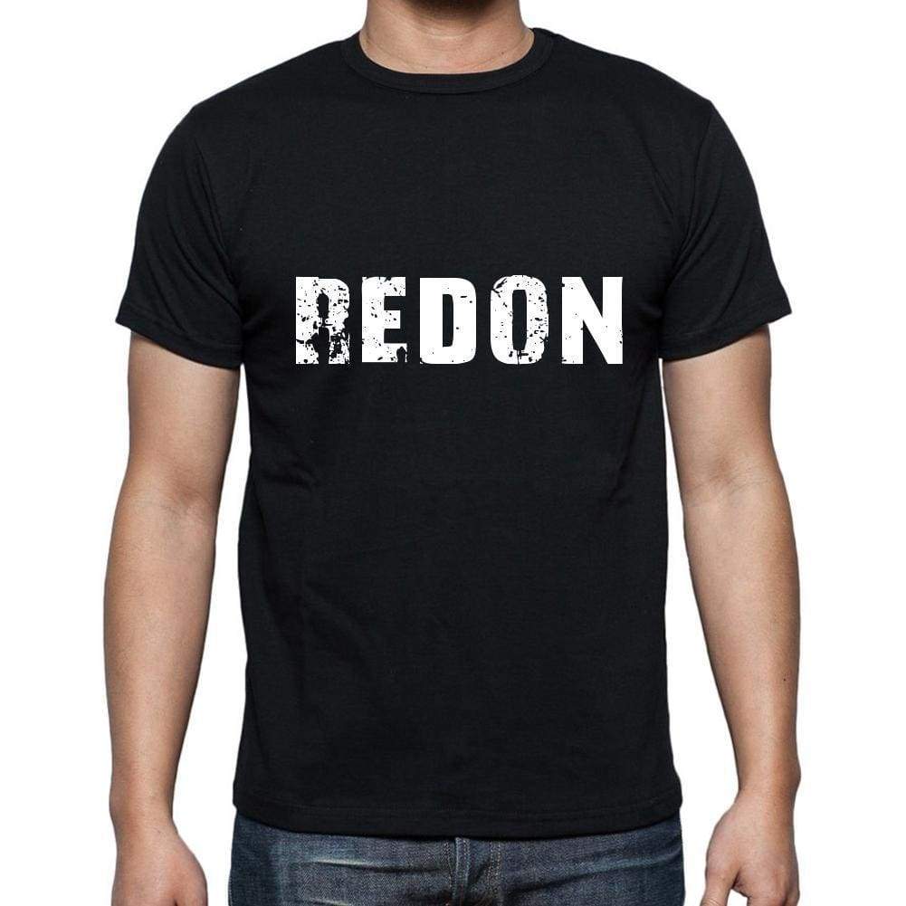 Redon Mens Short Sleeve Round Neck T-Shirt 5 Letters Black Word 00006 - Casual