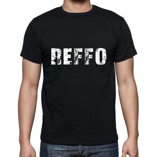 Reffo Mens Short Sleeve Round Neck T-Shirt 5 Letters Black Word 00006 - Casual