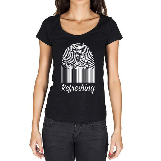 Refreshing Fingerprint Black Womens Short Sleeve Round Neck T-Shirt Gift T-Shirt 00305 - Black / Xs - Casual