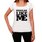 Regular Like Me White Womens Short Sleeve Round Neck T-Shirt - White / Xs - Casual
