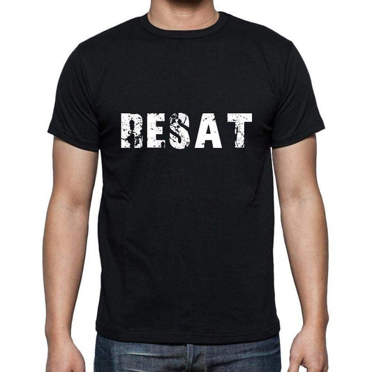 Resat Mens Short Sleeve Round Neck T-Shirt 5 Letters Black Word 00006 - Casual