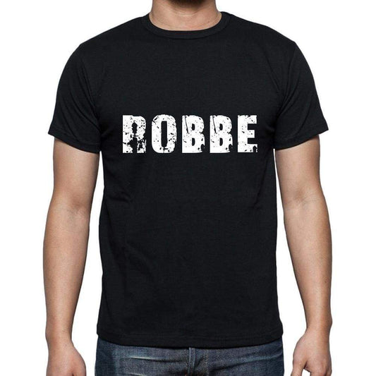 Robbe Mens Short Sleeve Round Neck T-Shirt 5 Letters Black Word 00006 - Casual