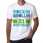 Rockin&rollin 21 White Mens Short Sleeve Round Neck T-Shirt 00339 - White / S - Casual