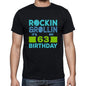Rockin&rollin 63 Black Mens Short Sleeve Round Neck T-Shirt Gift T-Shirt 00340 - Black / S - Casual