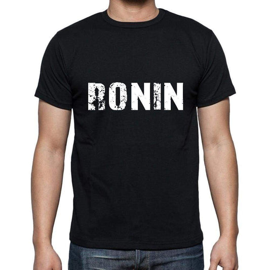 Ronin Mens Short Sleeve Round Neck T-Shirt 5 Letters Black Word 00006 - Casual