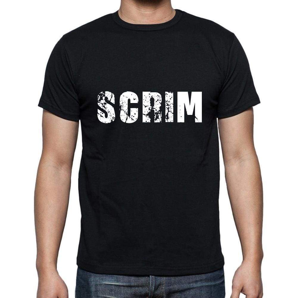 Scrim Mens Short Sleeve Round Neck T-Shirt 5 Letters Black Word 00006 - Casual