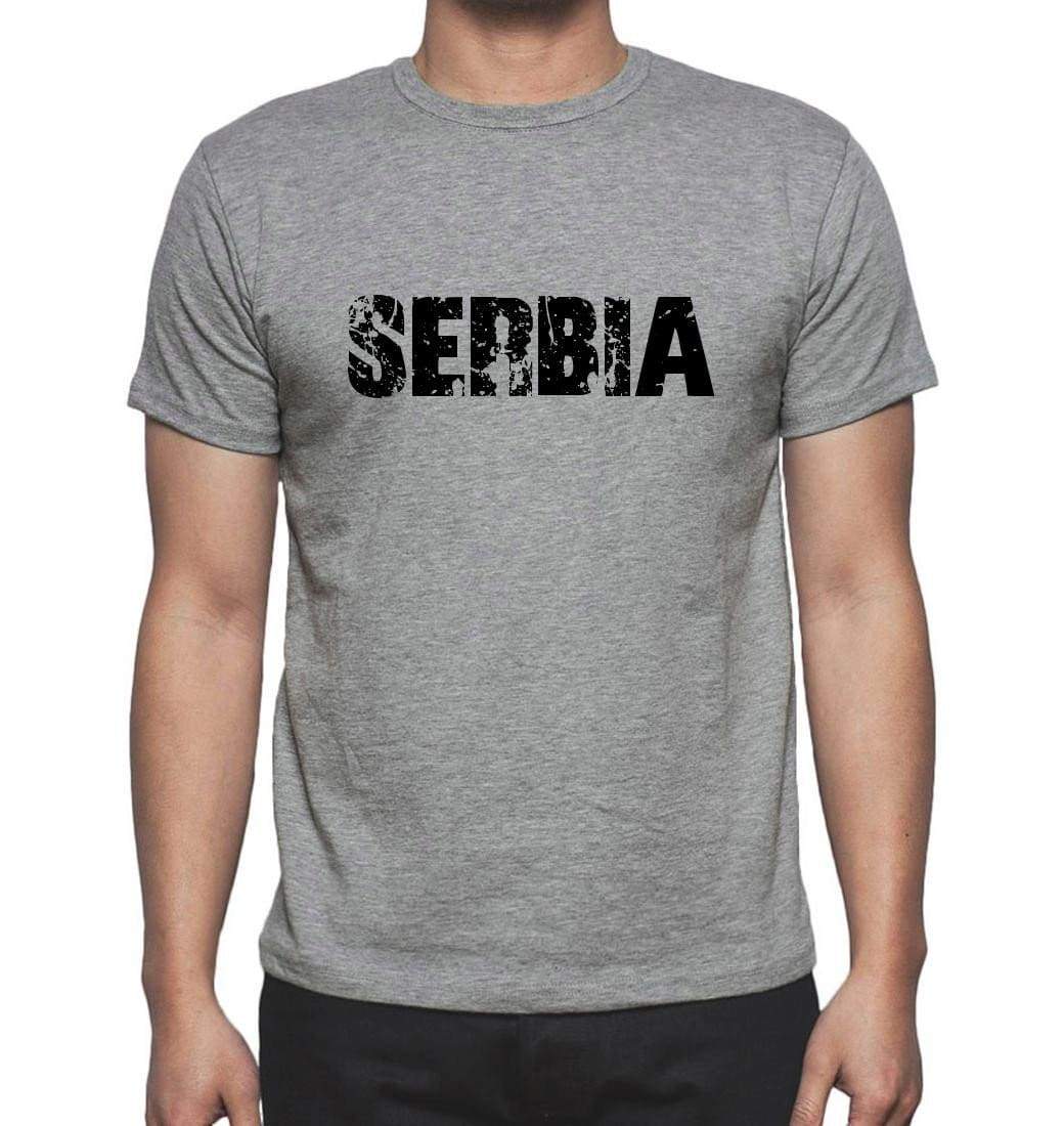 Serbia Grey Mens Short Sleeve Round Neck T-Shirt 00018 - Grey / S - Casual