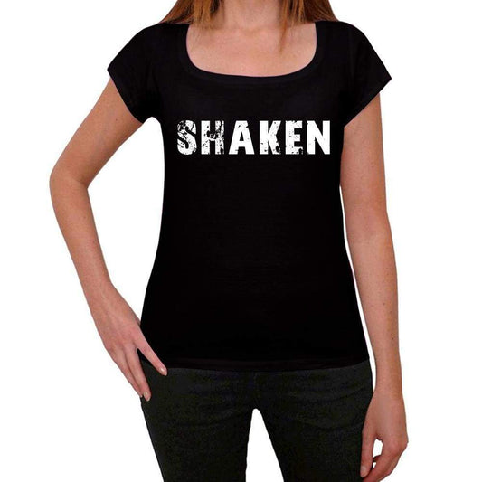 Shaken Womens T Shirt Black Birthday Gift 00547 - Black / Xs - Casual