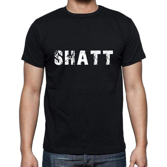 Shatt Mens Short Sleeve Round Neck T-Shirt 5 Letters Black Word 00006 - Casual