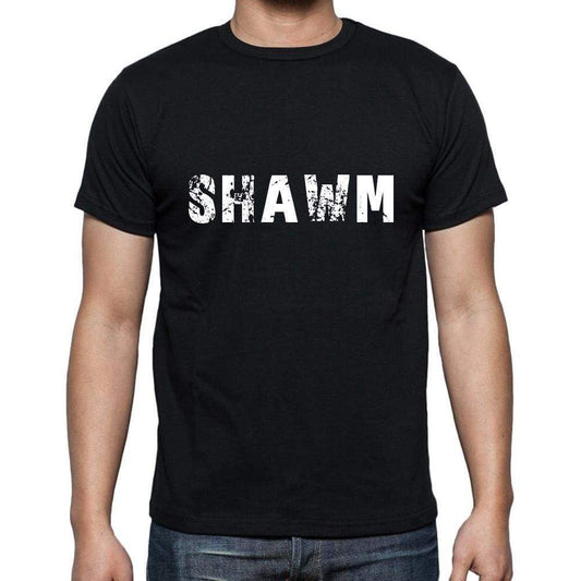 Shawm Mens Short Sleeve Round Neck T-Shirt 5 Letters Black Word 00006 - Casual