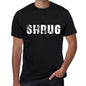 Shrug Mens Retro T Shirt Black Birthday Gift 00553 - Black / Xs - Casual