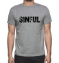 Sinful Grey Mens Short Sleeve Round Neck T-Shirt 00018 - Grey / S - Casual