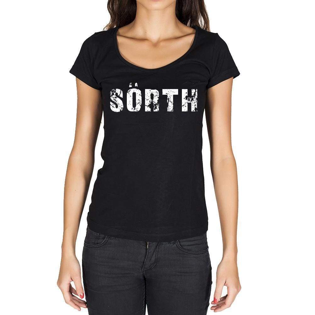 Sörth German Cities Black Womens Short Sleeve Round Neck T-Shirt 00002 - Casual