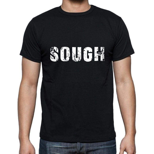 Sough Mens Short Sleeve Round Neck T-Shirt 5 Letters Black Word 00006 - Casual