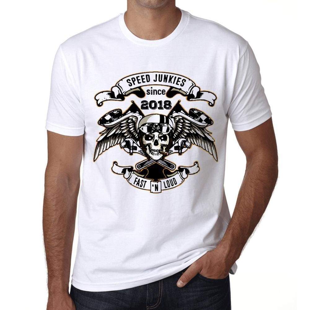 Speed Junkies Since 2018 Mens T-Shirt White Birthday Gift 00461 - White / Xs - Casual