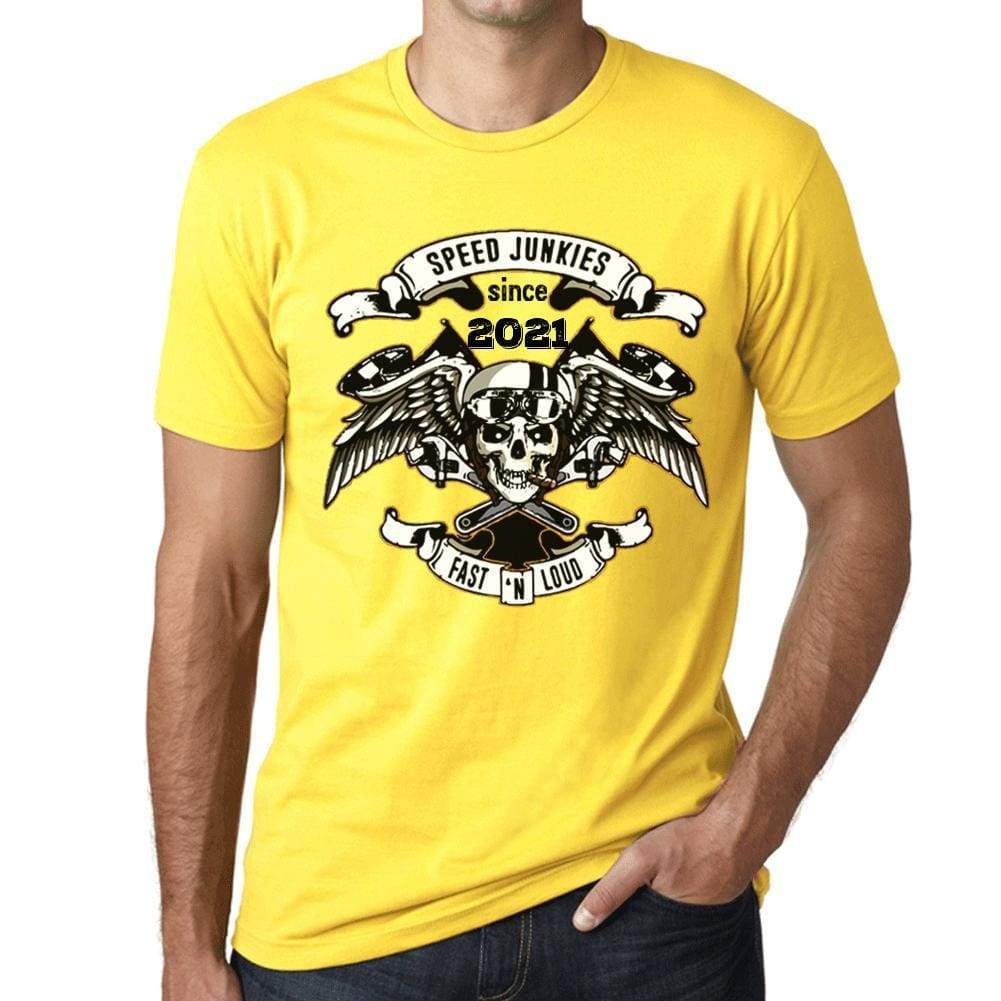 Speed Junkies Since 2021 Mens T-Shirt Yellow Birthday Gift 00465 - Yellow / Xs - Casual