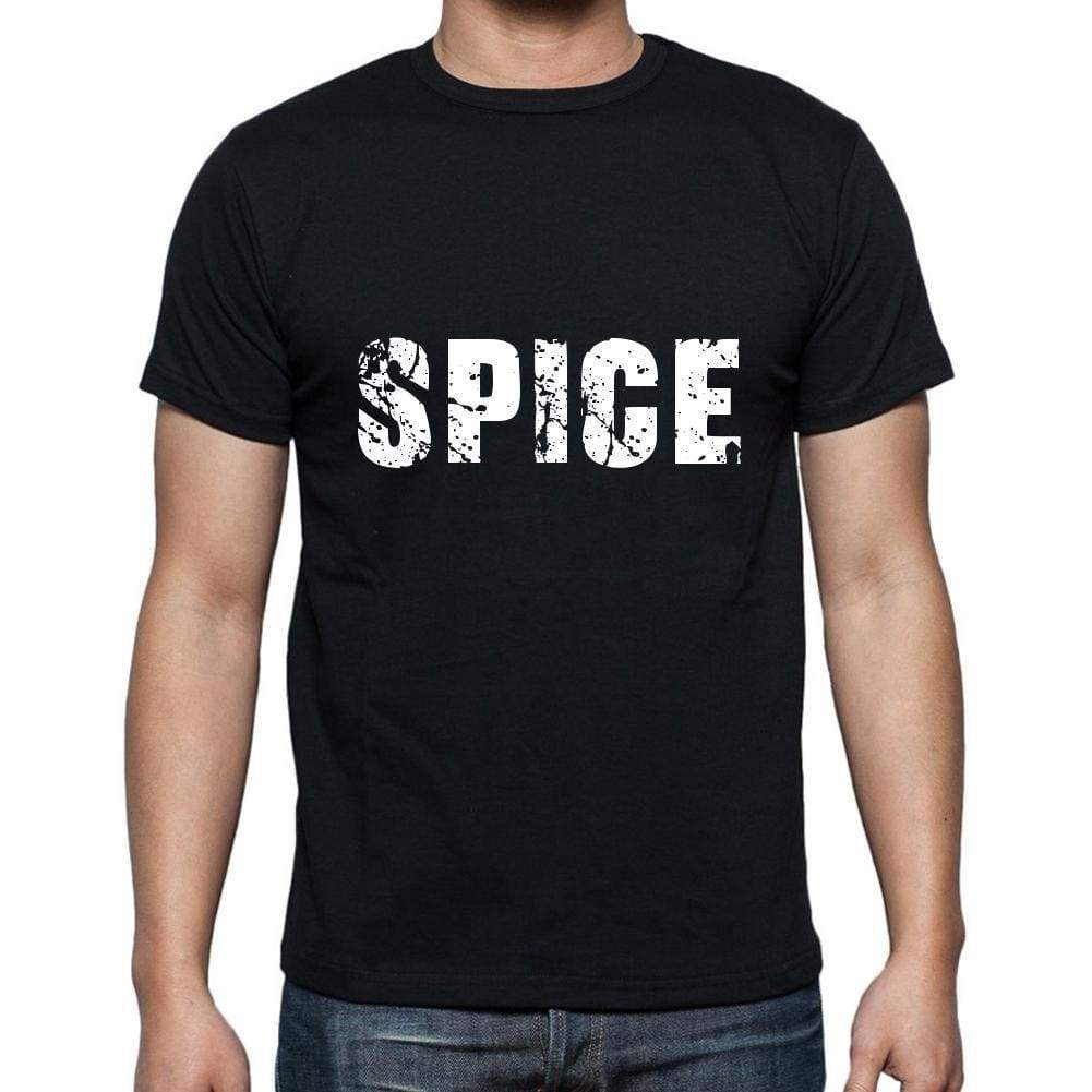 Spice Mens Short Sleeve Round Neck T-Shirt 5 Letters Black Word 00006 - Casual
