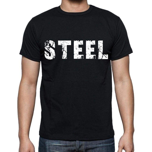 Steel Mens Short Sleeve Round Neck T-Shirt Black T-Shirt En