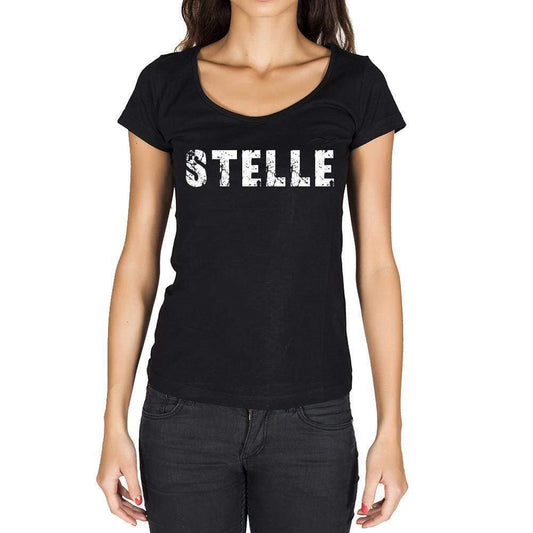 Stelle German Cities Black Womens Short Sleeve Round Neck T-Shirt 00002 - Casual