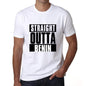 Straight Outta Benin Mens Short Sleeve Round Neck T-Shirt 00027 - White / S - Casual