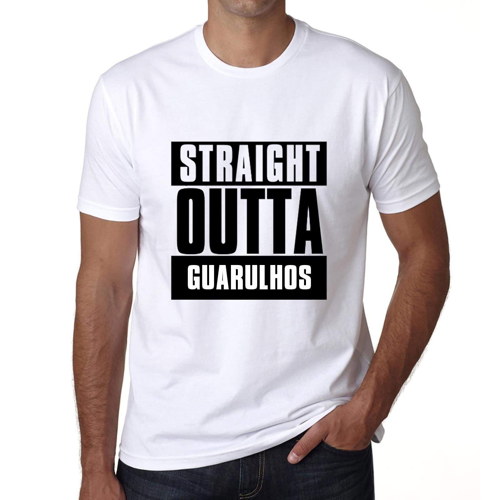 Straight Outta Guarulhos Mens Short Sleeve Round Neck T-Shirt 00027 - White / S - Casual