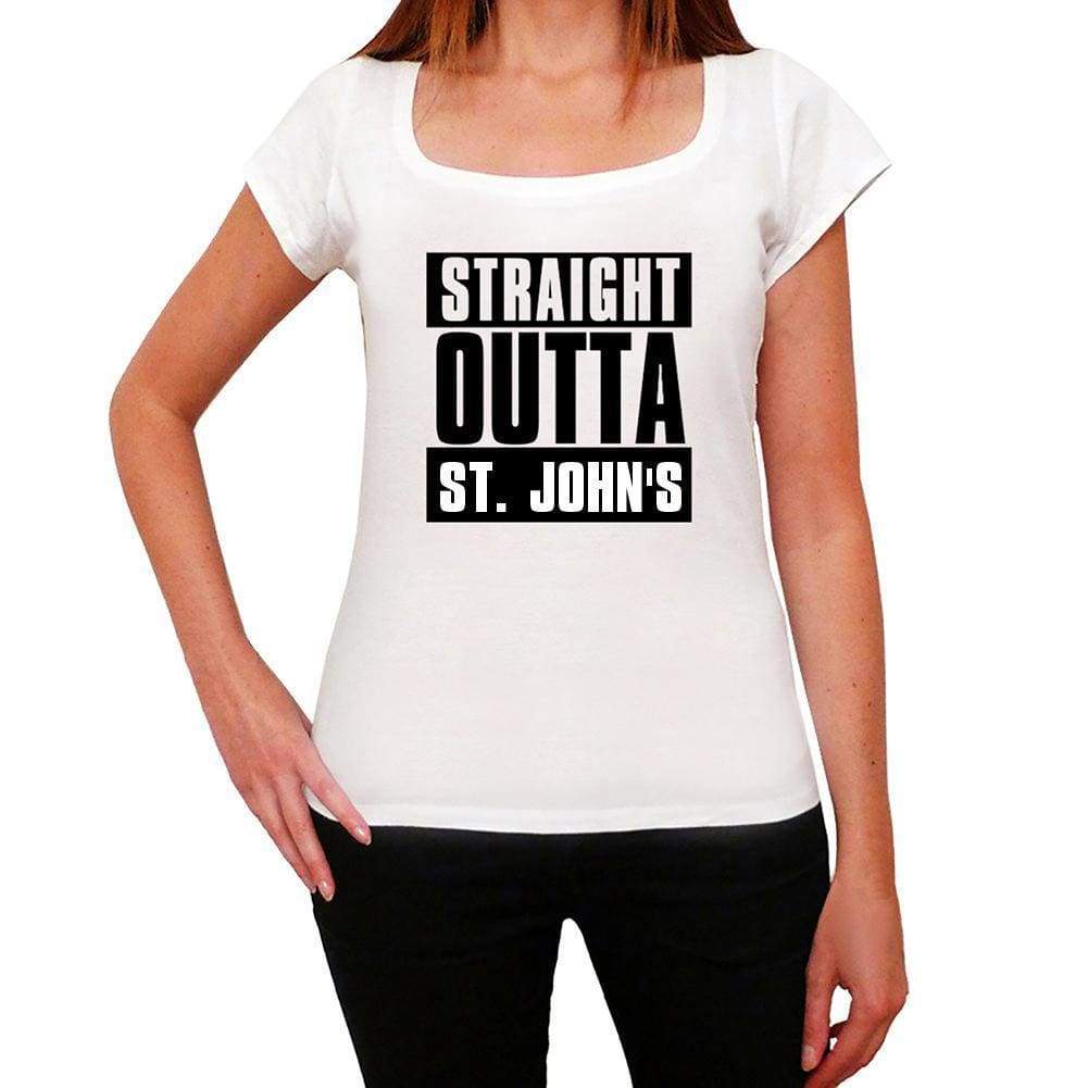 Straight Outta St. Johns Womens Short Sleeve Round Neck T-Shirt 00026 - White / Xs - Casual